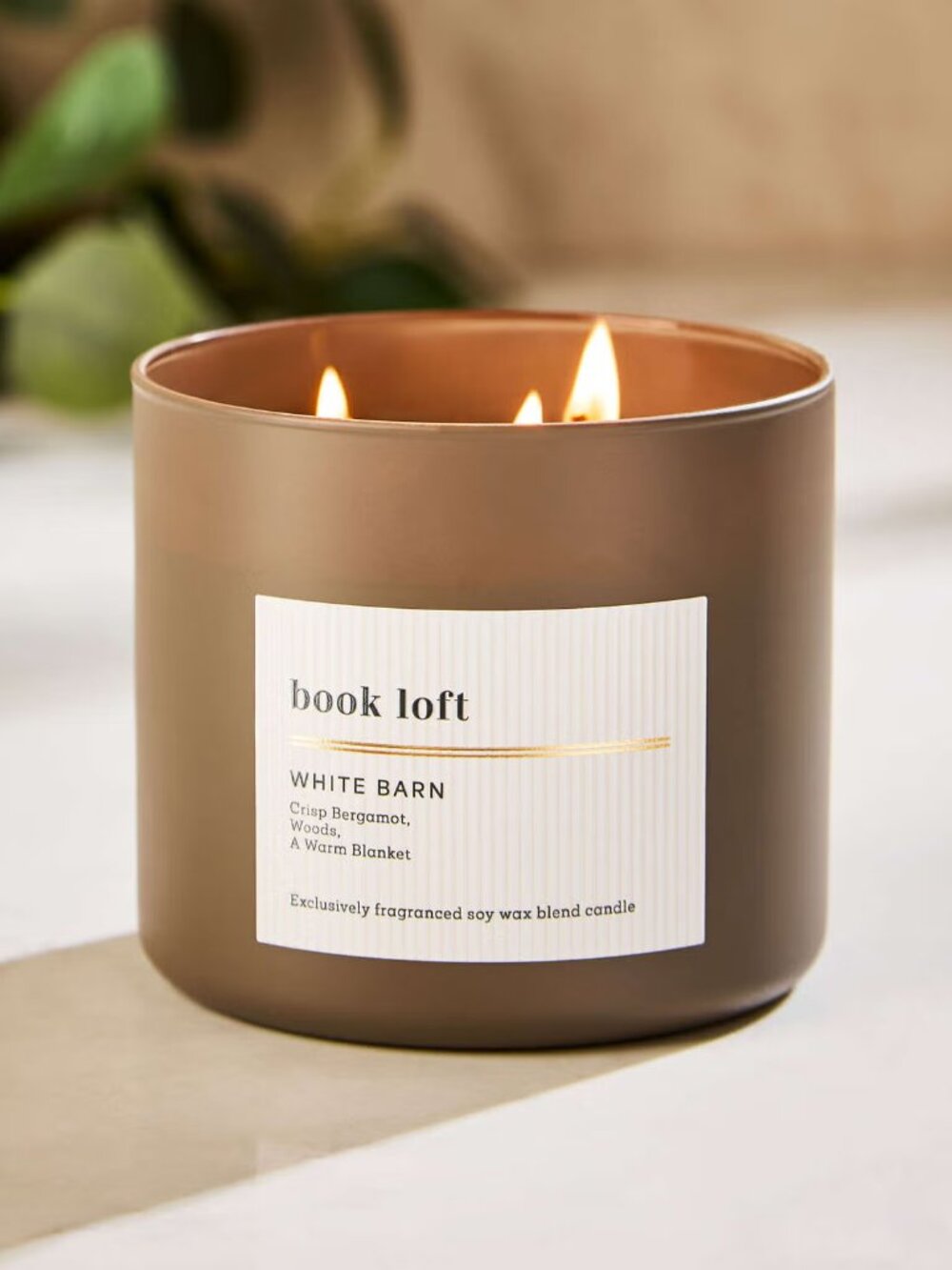 Bath & Body Works White Barn Book Loft 3-Wick Candle